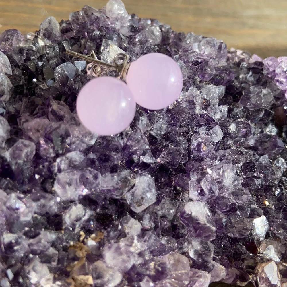Lilac natural Jade in sterling silver setting - Picture 2 of 5